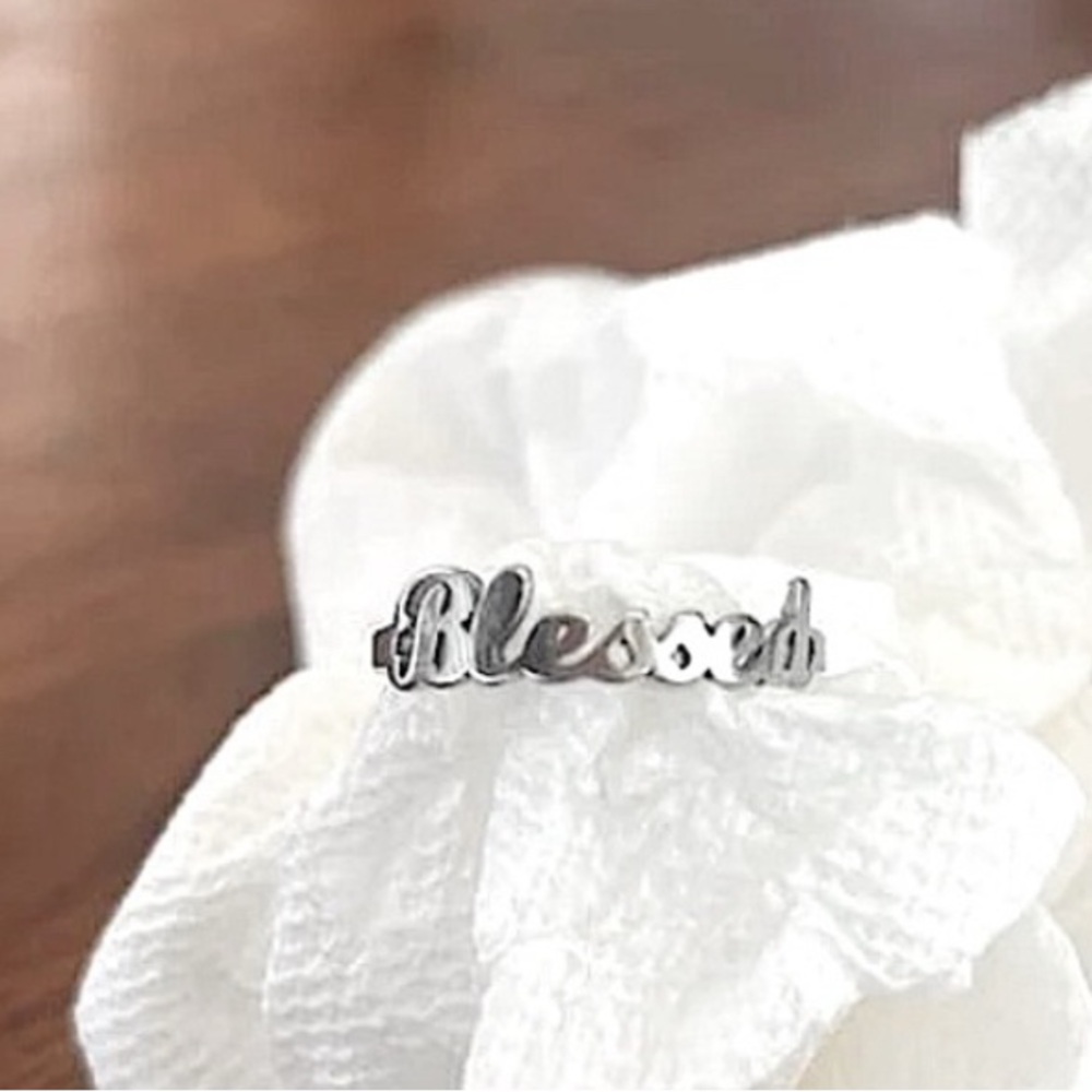 n e w | silver “what a blessed life” ring